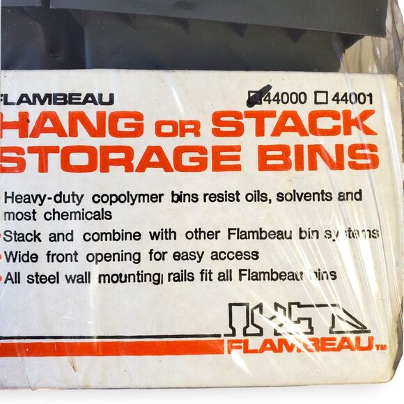 1985 Flambeau Stackable Storage Bins (4-Pack) Model 44000 Sealed, Mountable NOS - Picture 7 of 14